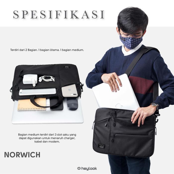 Heylook - Tas Laptop Waterproof Norwich Tas Selempang Cover Leptop Heylook Terlaris