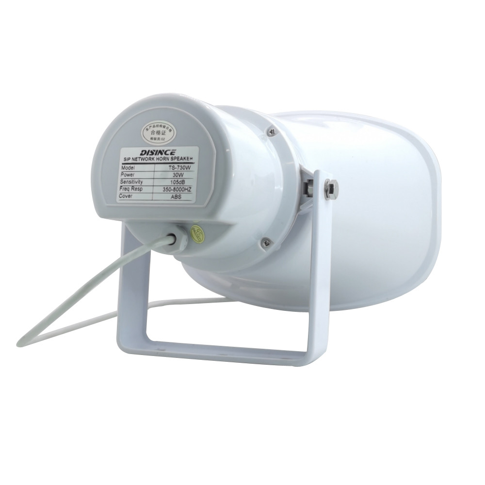 30W POE SIP Network ABS Horn Speaker Free API Supports Intercom Multicast ONVIF RTSP Openvpn Domain