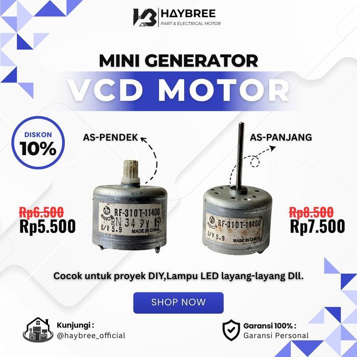 DINAMO DC MOTOR VCD MINI 6V COCOK UNTUK DIY & PROYEK EKSPERIMEN MINI GENERATOR DINAMO LAYANG-LAYANG