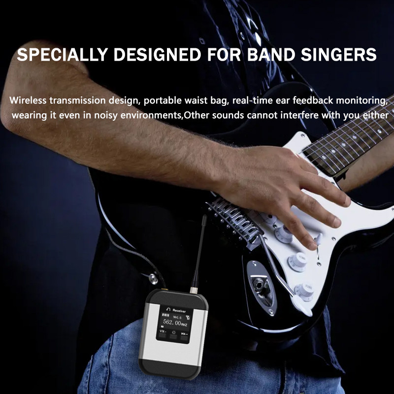UHF IEM Mini In Ear Monitoring System Wireless Audio UHF Rechargeable Music Audio Monitoring Live