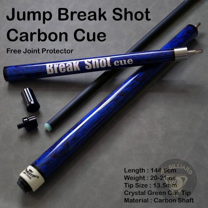 Jump Break Shot Carbon Cue Stick Billiard 13.5mm - Stik Loncat Kibau Billiar Karbon