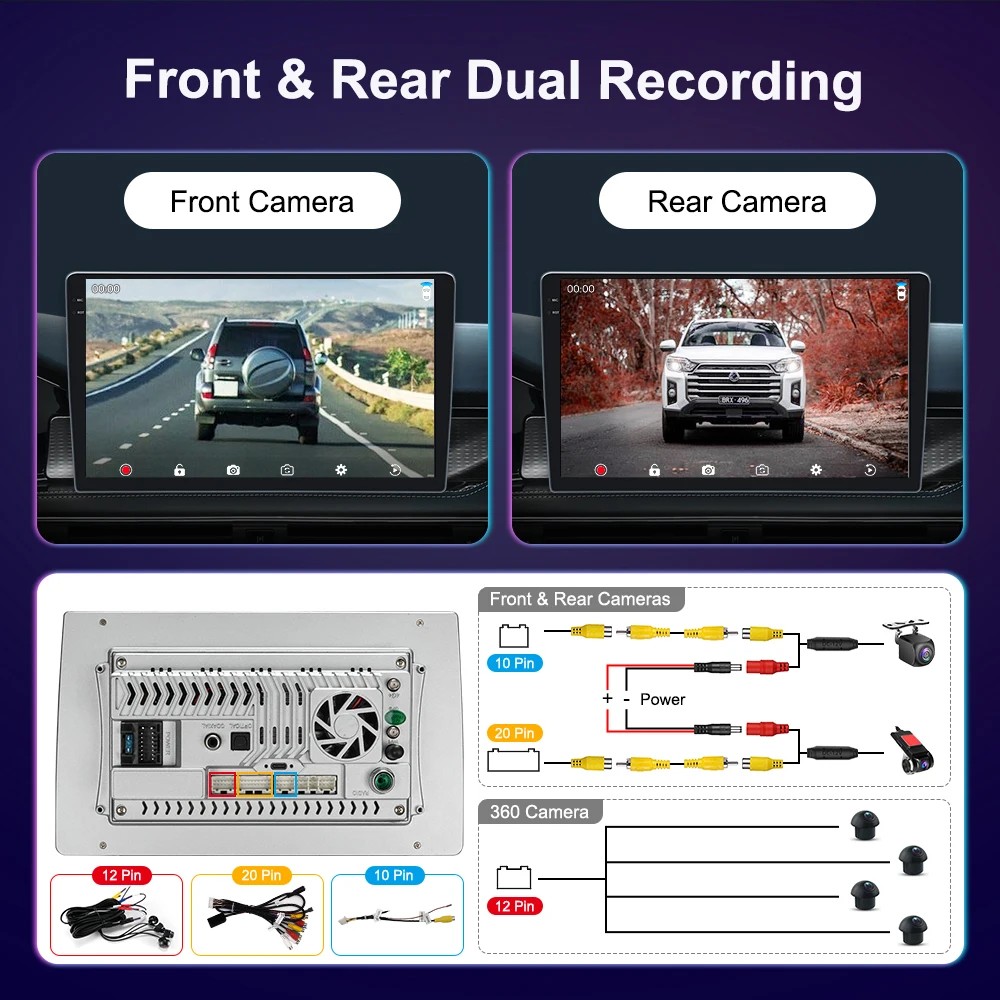 . A7870 Android Auto 9 10 Inch 2K Screen With 360 Cameras Wireless Carplay 12 256 Android 13 Car