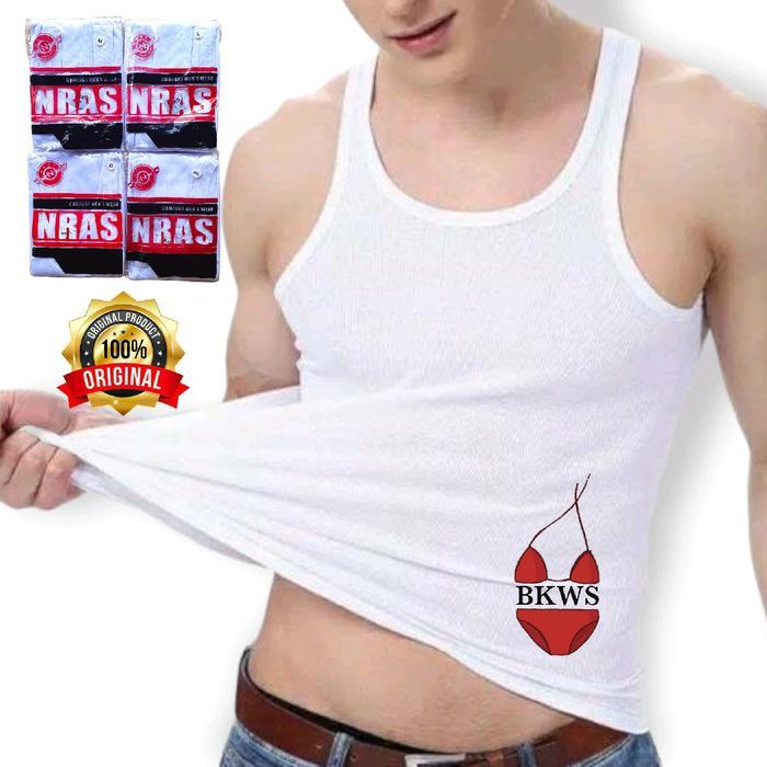 6pcs KAOS SINGLET / KAOS DALAM PRIA ECERAN / PAKAIAN DALAM COWOK - L