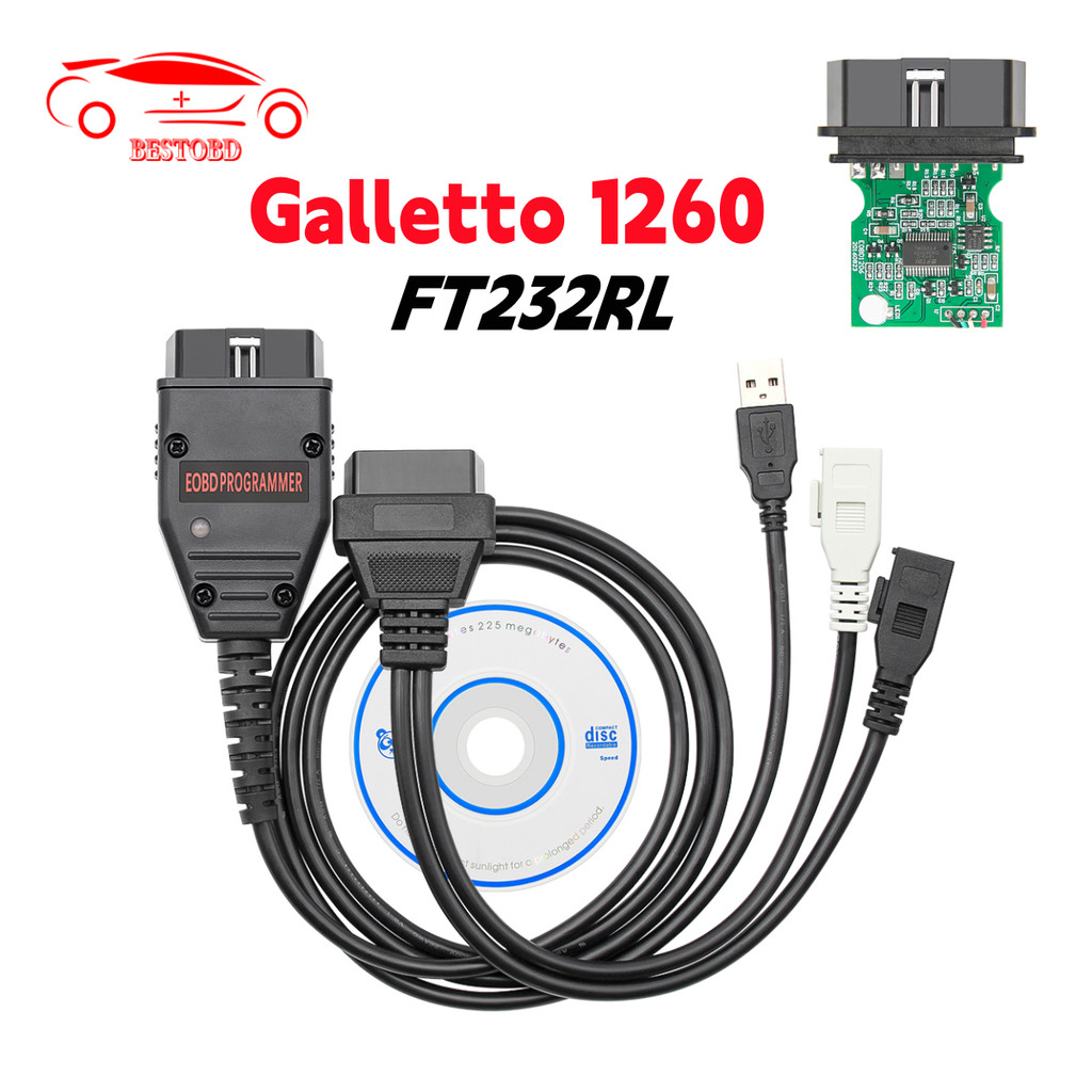 Galletto 1260 ECU Chip Tuning Tool OBD2 Car Diagnotic Tools FTDI Chip ECU Flasher Programmer Write A