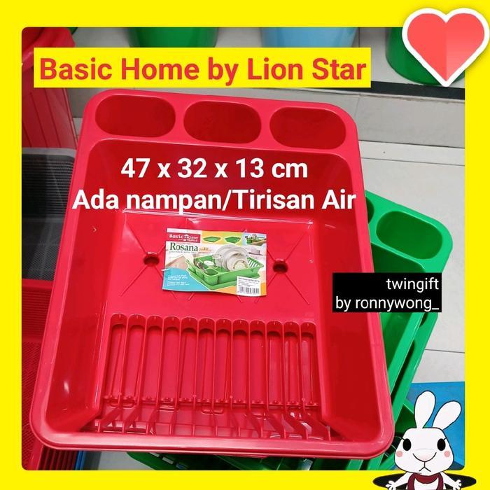 rak piring plastik, Basic Home, Member of Lion Star Group, dilengkapi nampan/tatakan air dan sudah