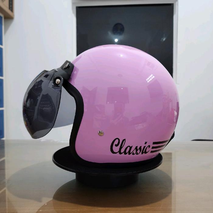 Helm Retro Classic / Solid Kaca Cembung