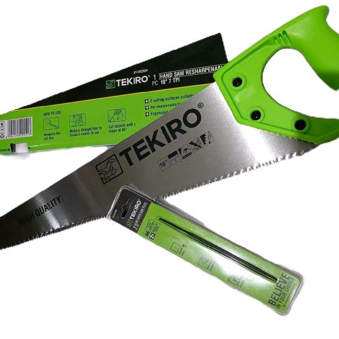 Gergaji Kayu Manual TPR 2 Mata 18 Inch TEKIRO Original