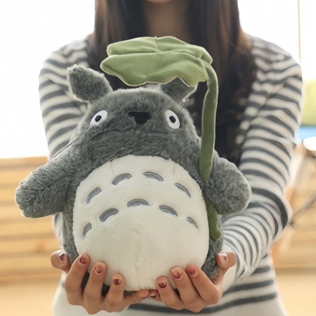 Adorable lotus leaf Totoro Plush Toy Totoro Stuffed Doll Animal Totoro Plushies Throw Pillow Home