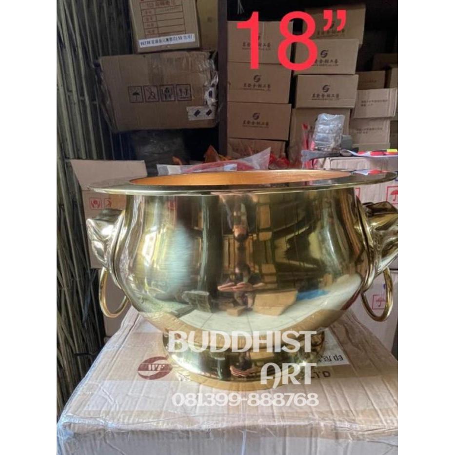 DISKON Hiolo kuningan kepala Singa 18 inch hiulo import