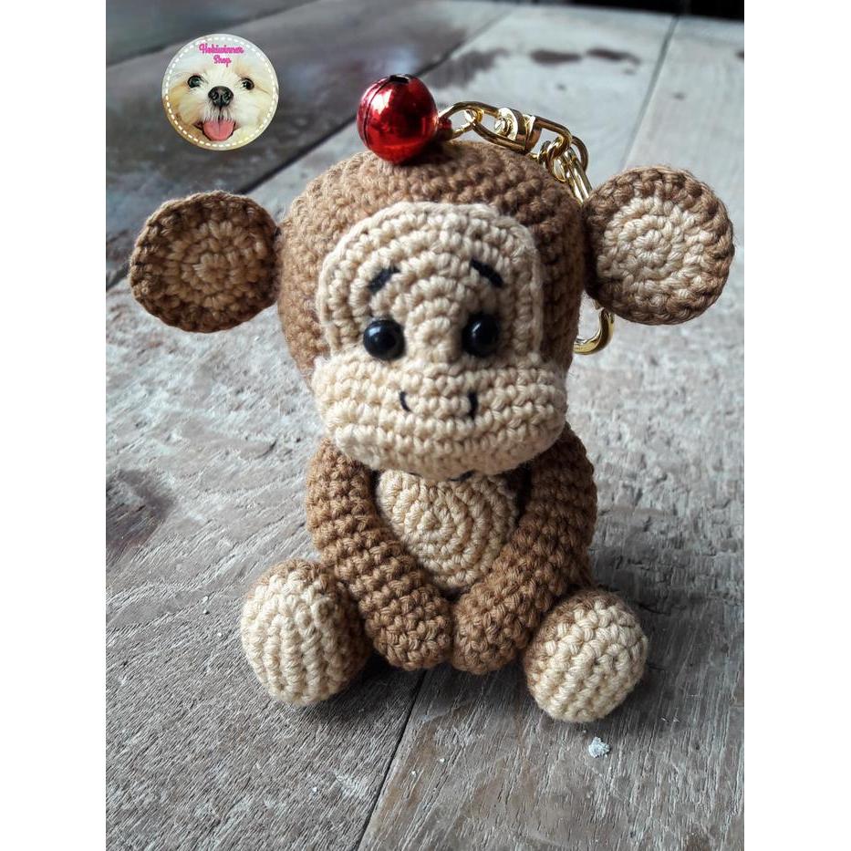 GANTUNGAN KUNCI/TAS - BONEKA AMIGURUMI/CROCHET/RAJUT MONKEY / MONYET
