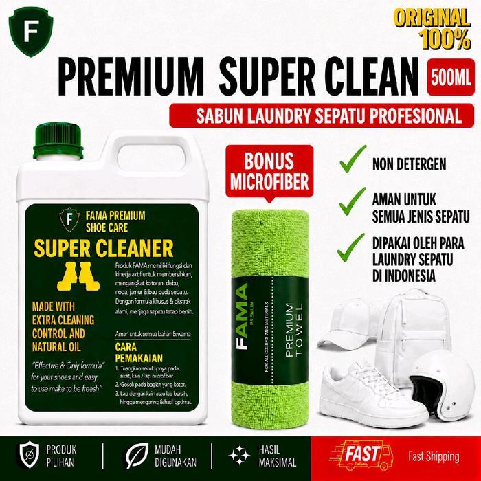 FAMA-SUPER CLEANER 500ML-PREMIUM-PEMBERSIH SEPATU-SABUN SEPATU-FAMA SHOES CLEANER-FAMA SHOE CLEANER