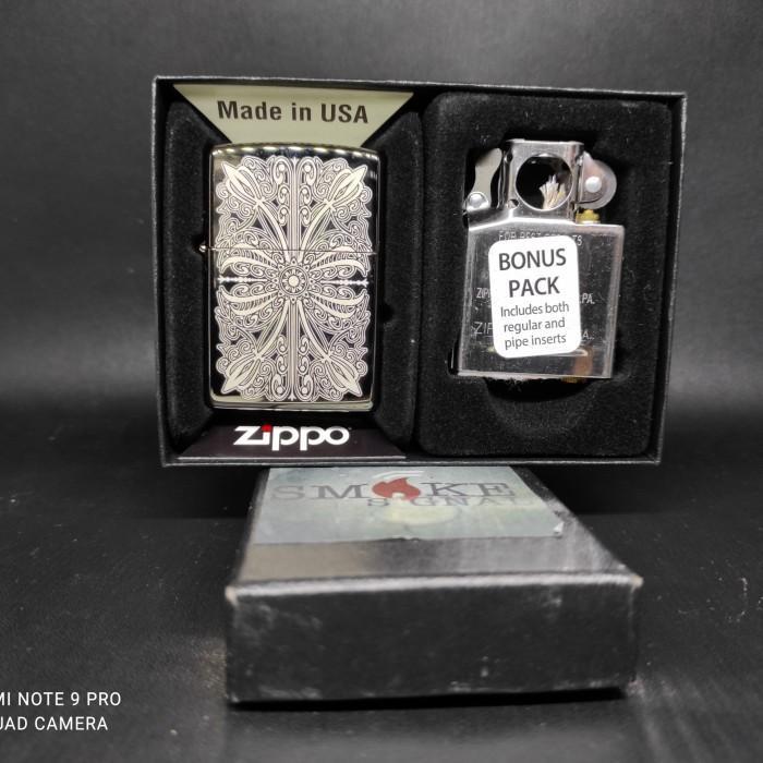 ZIPPO BLACK ICE SET PIPE BATIK 8 ORIGINAL