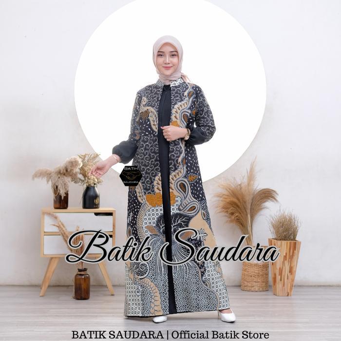 Gamis Elegan Simple Baju Batik Katun Wanita Model Baru Batik Saudara Motif Cendrawasih Pasti Promo