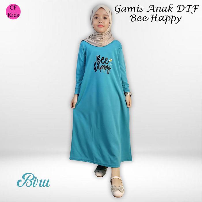 CF Kids CF038 Gamis Anak Perempuan Print DTF Bee Happy Series Auto Ceria Seharian