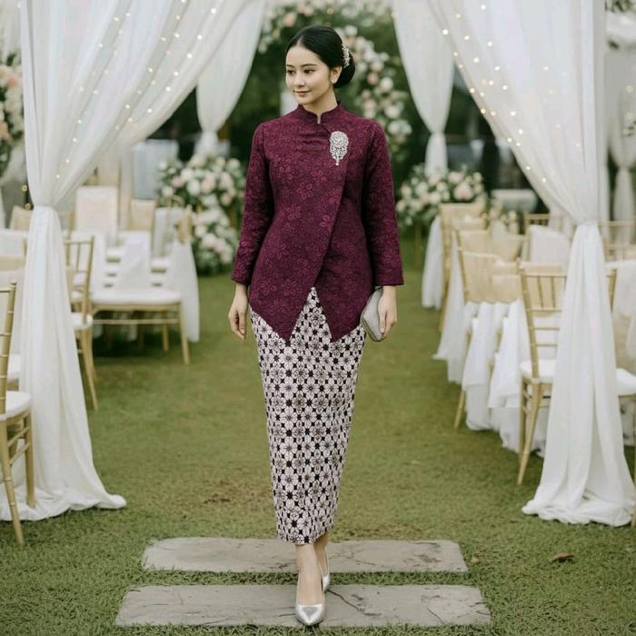 Debatik - Setelan Kebaya Janggan Akira Batik Katun Jaguard Fukuro Dress Wanita Baju Panjang Atasan T