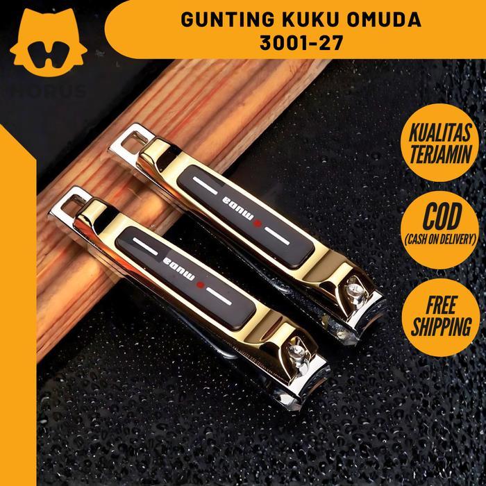 Gunting Kuku Omuda Nail Clipper Premium Besar Gunting Kuku Tajam Black Gold Omuda 3001-27 Terlaris