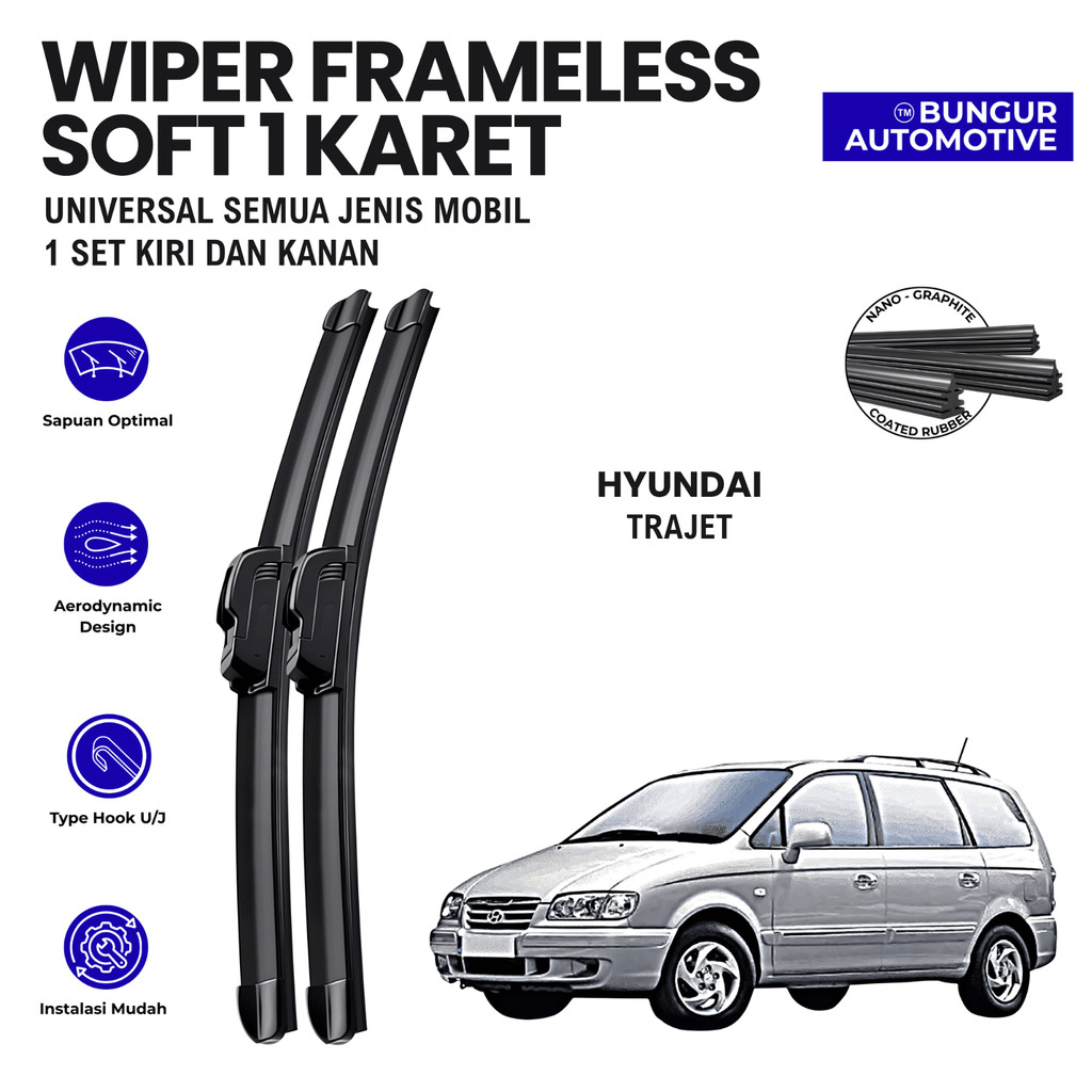 Wiper Hyundai Trajet Frameless Kaca Depan Mobil