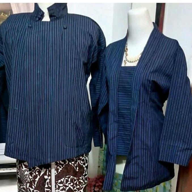 ORIGINAL Baju Surjan Lurik Pria dan Kebaya Lurik Wanita AJawa-Kebaya Lurik Kutubaru-Surjan Lurik
