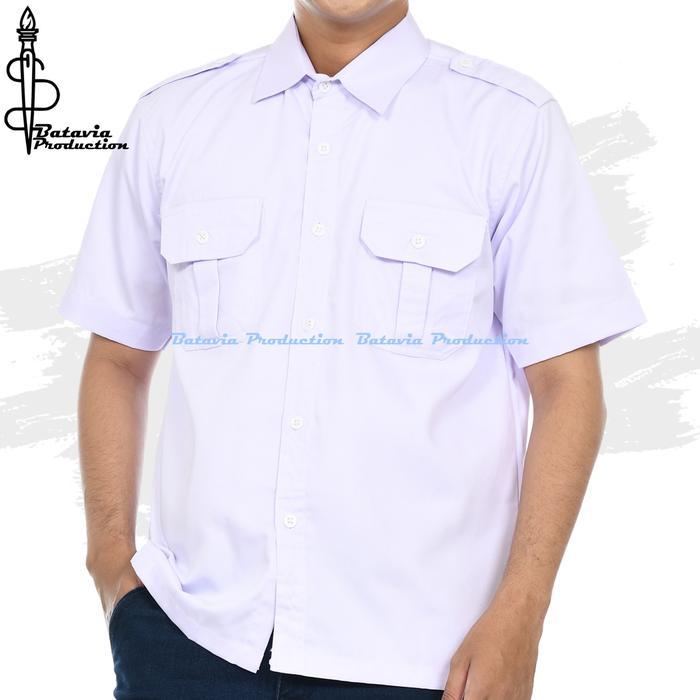 PDL PDH TACTICAL Kemeja PDL PDH Lengan Pendek Pria Bahan American Drill - Putih, S PDH TACTICAL SERA