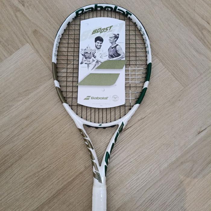 Babolat Boost Wimbledon Raket Tennis Unisex Babolat White Gold Green Babolat Racket Wimbledon Boost