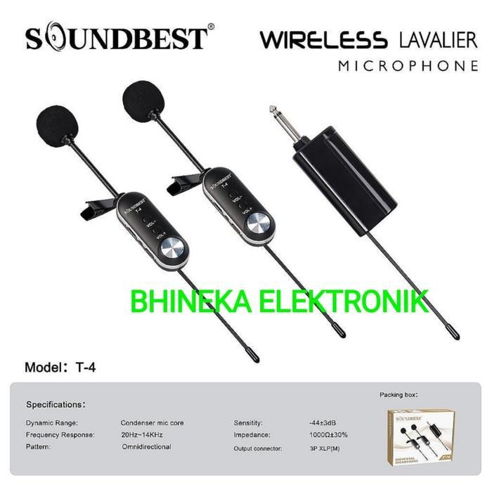 Terbaru Mic Jepit Soundbest T4 / T 4 2Mic Clip On Original