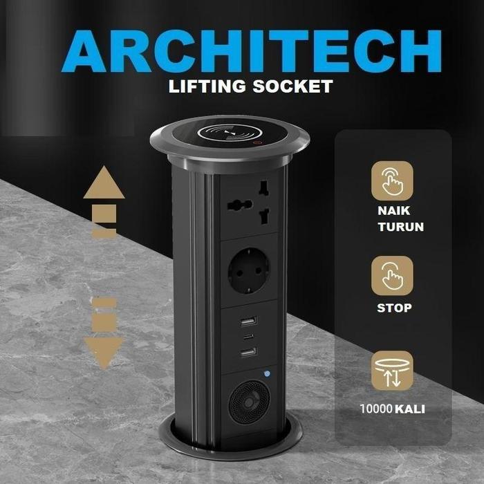 ARCHITECH MJ02 LIFTING SOCKET STOP KONTAK LIFT UNTUK DIMEJA STOP KONTAK MEJA ARCHITECH
