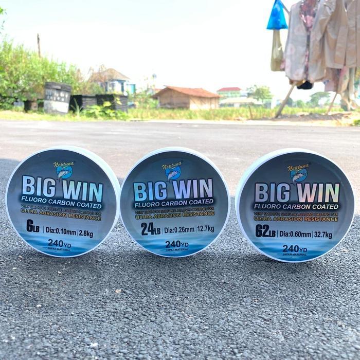 Senar Pancing Neptuna Big Win 240yd Bahan Fluoro Carbon Coated Ikan Joran