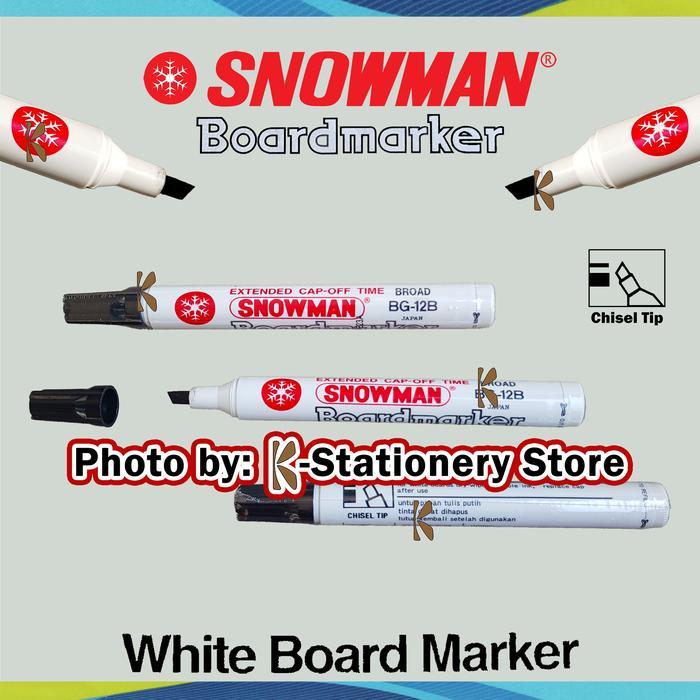 "New" Snowman Spidol Papan Tulis Kaligrafi Chisel Tip Original Marker