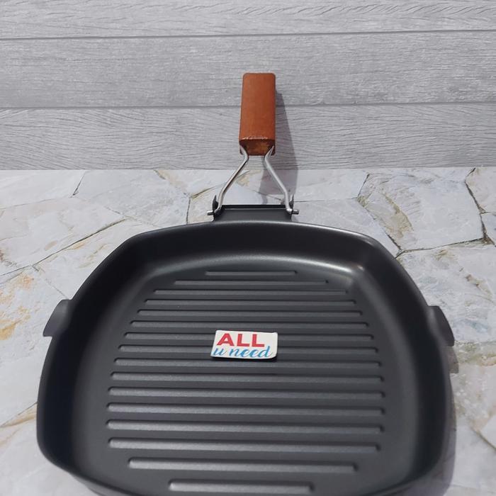 New Square Grill Pan 24 Cm Wajan Teflon Bbq Bakaran Sate Roti Bakar