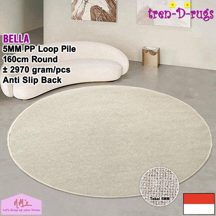 Tren-D-rugs karpet polos estetik bulat bundar lingkaran round carpet diameter 160 cm anti slip