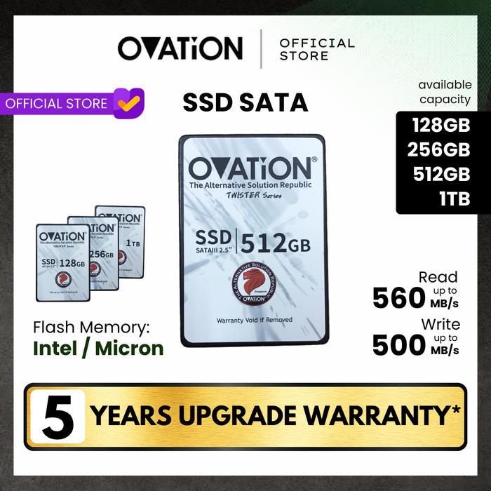 TERLARIS OVATION SSD SATA 128GB / 256GB / 512GB / 1TB 2.5" SATA III Internal SSD SATA3 - Garansi 5