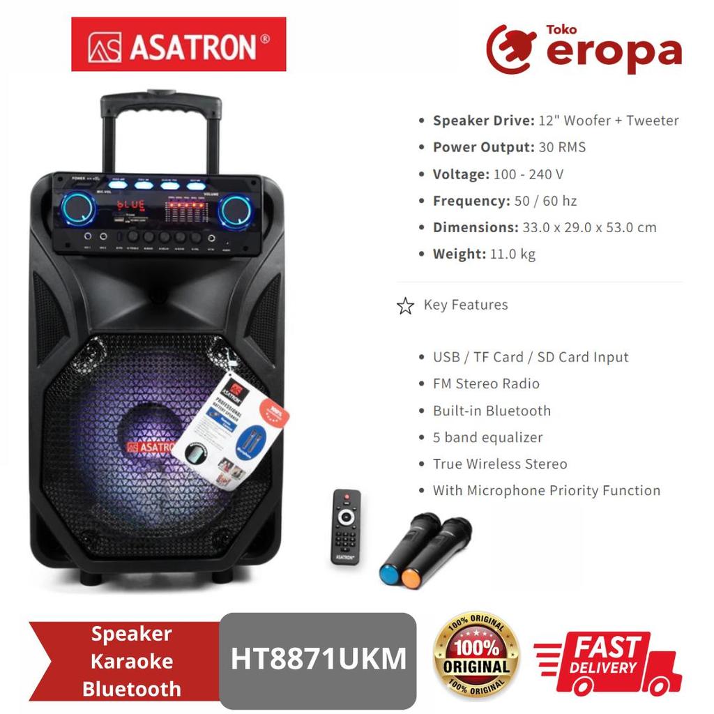 Speaker Karaoke Bluetooth Asatron HT8871UKM