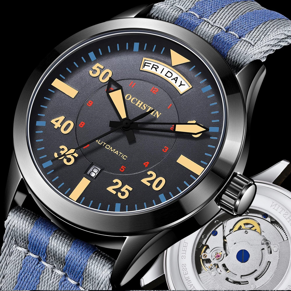 Pilot Men's Watches OCHSTIN Automatic Mechanical Men Watch Military Outdoor Waterproof Wristwatch
