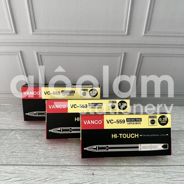 SELUSIN ( 12 PCS ) PULPEN HITECH VANCO HI-TOUCH VANCO 0.28 MM GEL PEN HITECH VANCO HI-TOUCH VANCO