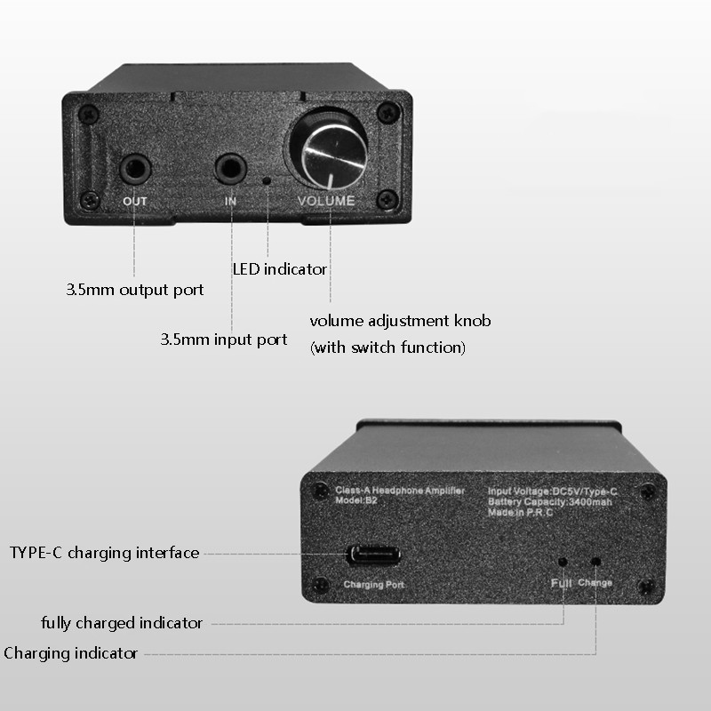 Class A Portable Headphone Amplifier Fever-grade High-thrust HIFI Headphone Power Amplifier