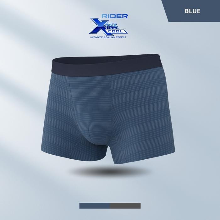 Rider Xtracool Seamless Boxer Pria Seamless dengan Teknologi Xtracool - Bahan Spandex R804B - Biru, 