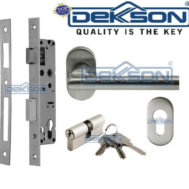 Set Kunci Pintu Aluminium Dekkson 84030 Silinder Hdl Knob Kunci Dekson