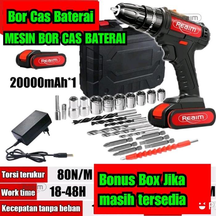 Bor Listrik Cas Impact Drill Cordless Electric Drill Bor Electric Baterai Mesin Bor Rechargeable