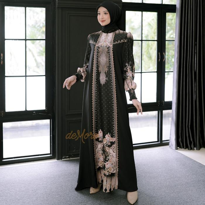 Promo Gamis Muslim Wanita Lebaran Mewah Dress Kondangan Motif Ekslusif Baju Lamaran Syari Gamis
