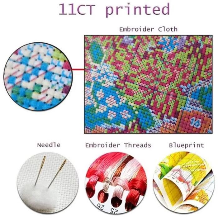 11Ct Kristik Modern Kristik Pola Set Lengkap Stitch Set Kerajinan Menyulam Set Kits Embroidery