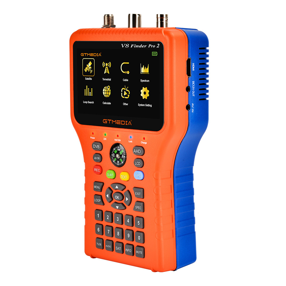 GTmedia V8 Finder Pro2 DVB-S2 DVB-T2 DVB-C AHD H.265 Satellite Meter Satellite Finder Spectrum