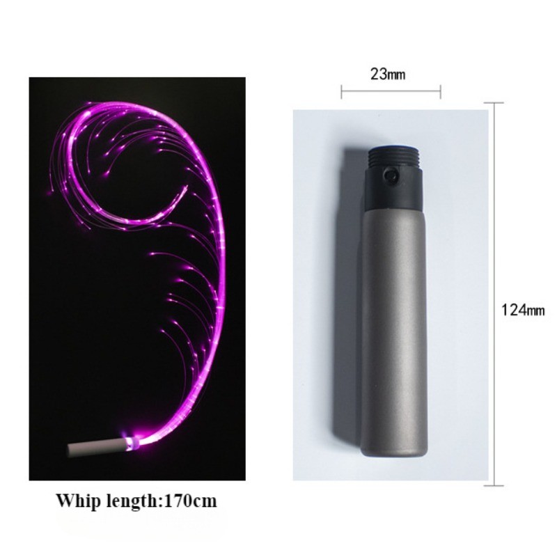 LED Fiber Optic Whip USB Rechargeable Optical Hand Rope Pixel Light-up Whip Flow Toy Dance Party