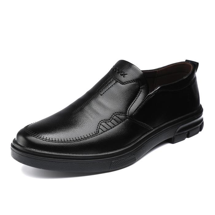 Original Gio Saverino Sepatu Pantofel Pria Hitam Louis Black Shoes