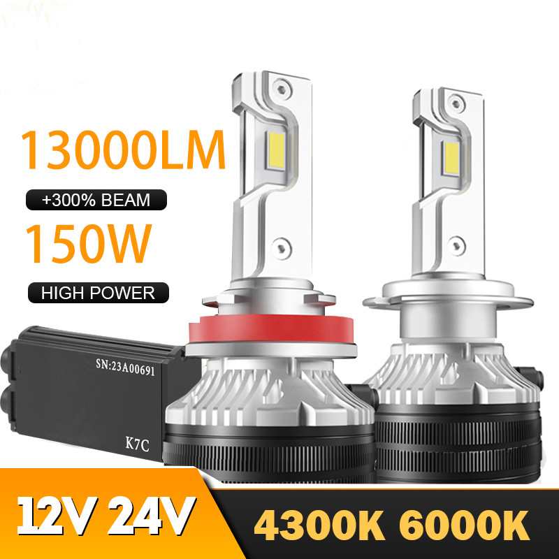 Car Led Headlight Bulb K7C 4300K H7 H4 H11 Led Lamp 3 Copper Tube Led