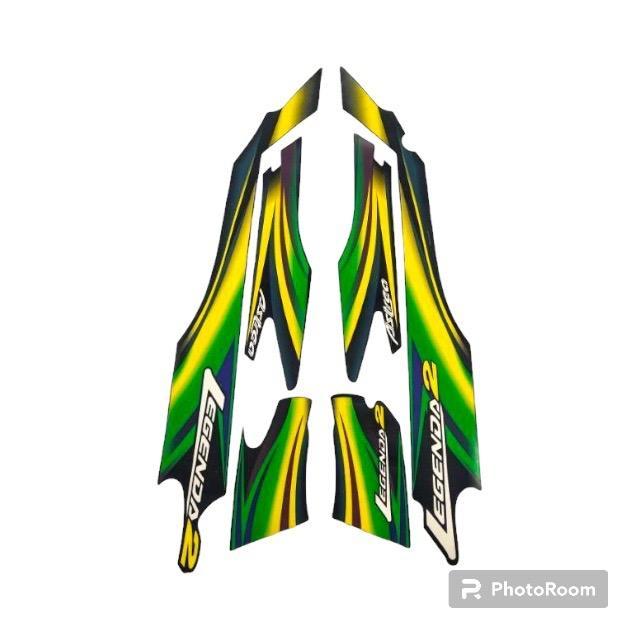 stiker stripe striping polet list body honda astrea legenda 2 model standar warna hijau