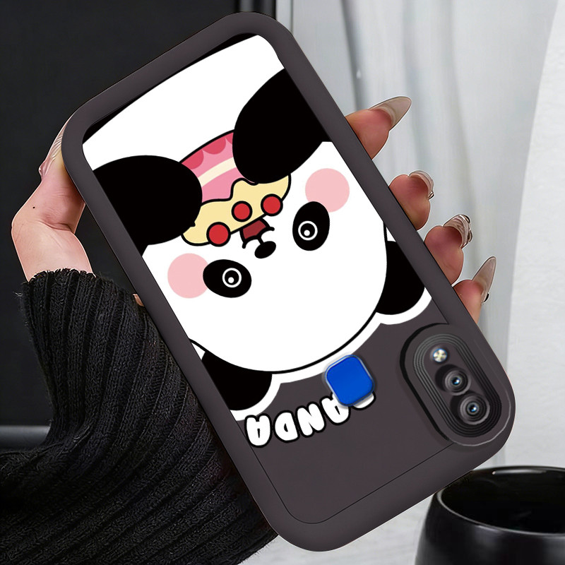 Casing Hp untuk VIVO Y91 Y91i Y93 Y93s Y95 Case Kartun Panda kue Kasing silikon Cesing  Softcase mod