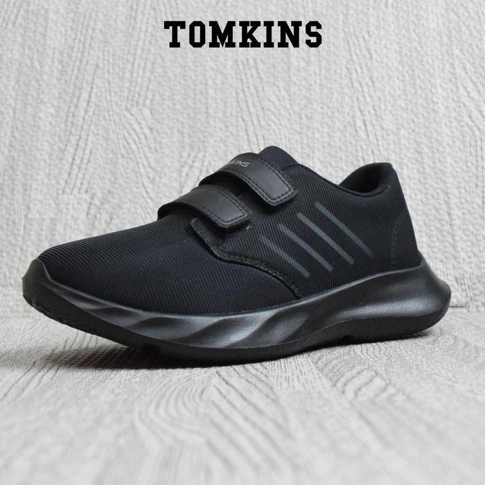 Premium Tomkins Austen - Hitam Sepatu Sekolah Perekat Anak Original