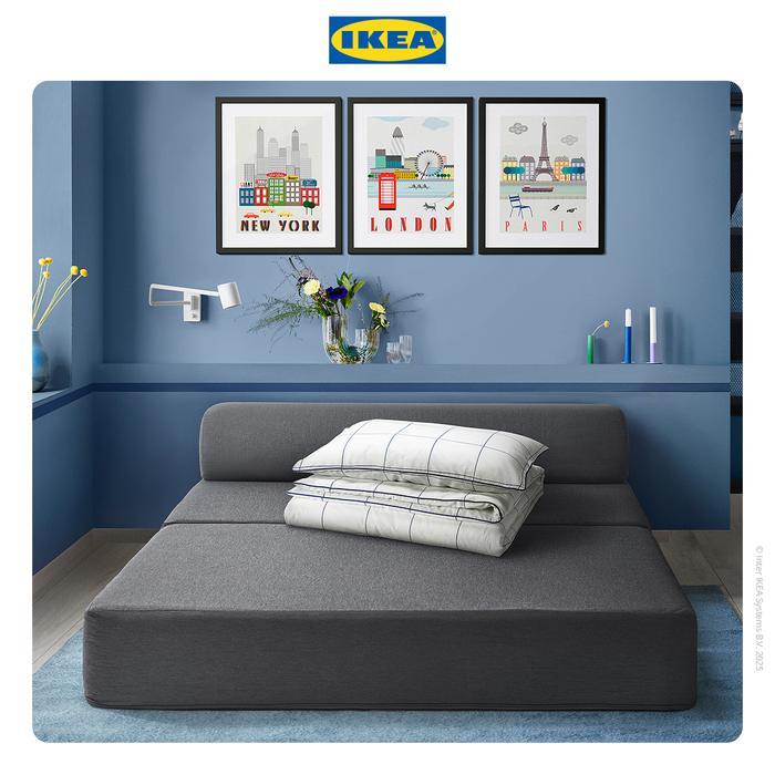 IKEA NYKIL Sofa bed Abu-Abu Tua 2 Dudukan Furniture