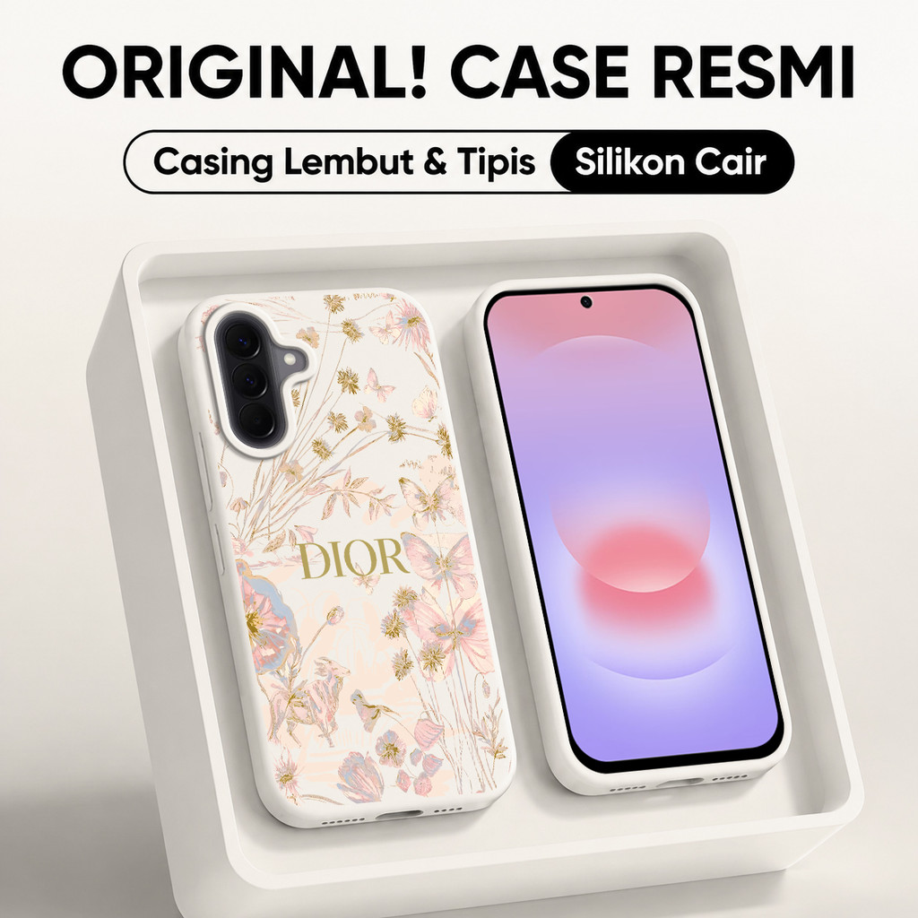 Dior Bunga Terbaru Silikon Casing Iphone 17 Pro Max 13 14 16 Plus 11 15 16 Pro Max 12 Pro Nmk6 Tahan