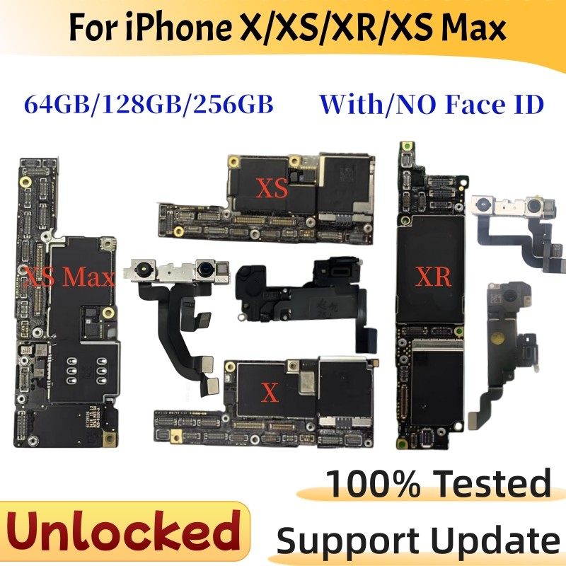 100% Working For iPhone X XR XS Max Motherboard Unlocked with/NO face ID Support Update Logic board